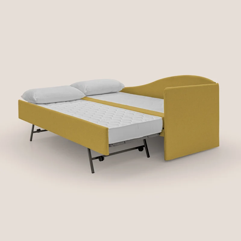 Nolo Canapé duplex avec lits jumeaux et tissu effet coton imperméable T13 jaune