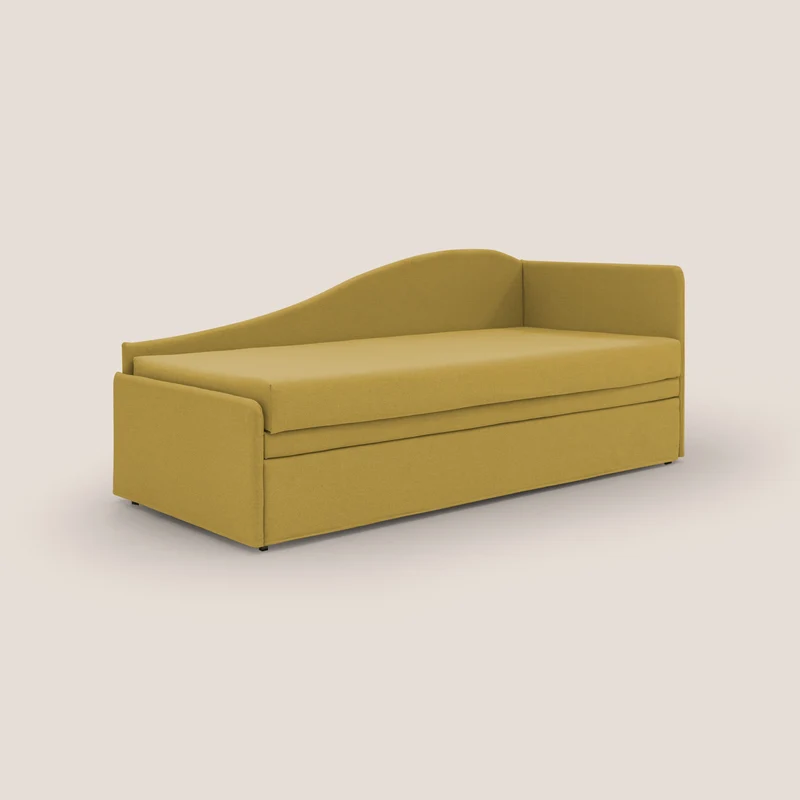 Nolo Canapé duplex avec lits jumeaux et tissu effet coton imperméable T13 jaune