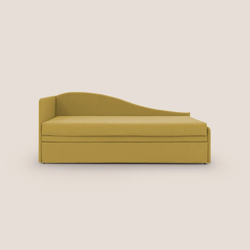 Nolo Canapé duplex avec lits jumeaux et tissu effet coton imperméable T13 jaune