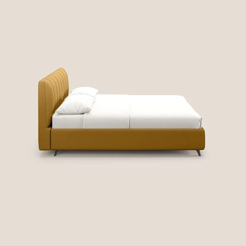 Bogart lit avec coffre rembourré complètement déhoussable en microfibre détachable T11 jaune