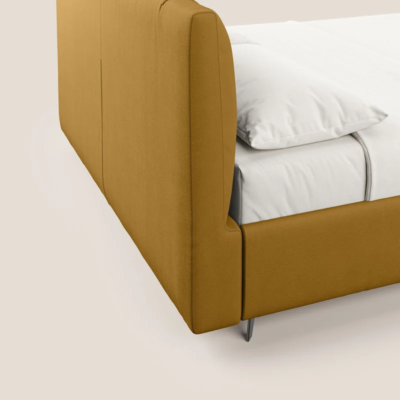Bogart lit avec coffre rembourré complètement déhoussable en microfibre détachable T11 jaune
