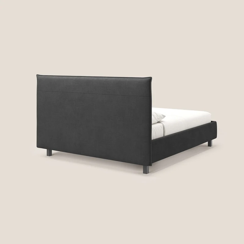 Liam lit coffre avec tête de lit capitonnée en tissu détachable T17 anthracite