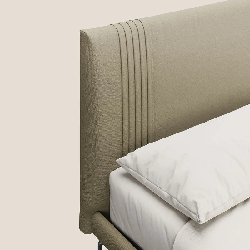 Finn lit rembourré avec pieds hauts en métal en tissu détachable T05 camel
