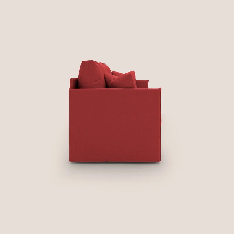 Brera Canapé duplex avec lits jumeaux et tissu effet coton imperméable T13 rouge