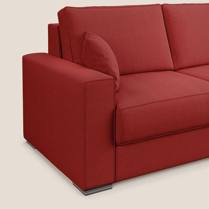 Dream Canapé-lit d’angle en tissu anti-taches T05 rouge