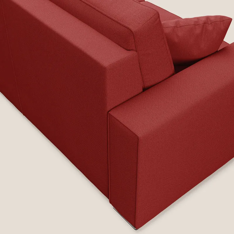 Dream Canapé-lit d’angle en tissu anti-taches T05 rouge