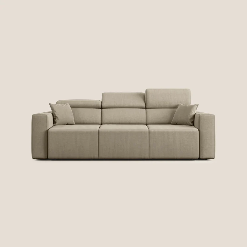 Orwell canapé avec 3 assises extractibles en microfibre détachable T11 Taupe tortora