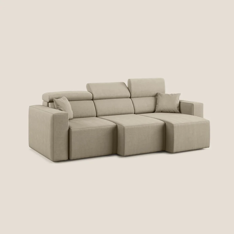 Orwell canapé avec 3 assises extractibles en microfibre détachable T11 Taupe tortora