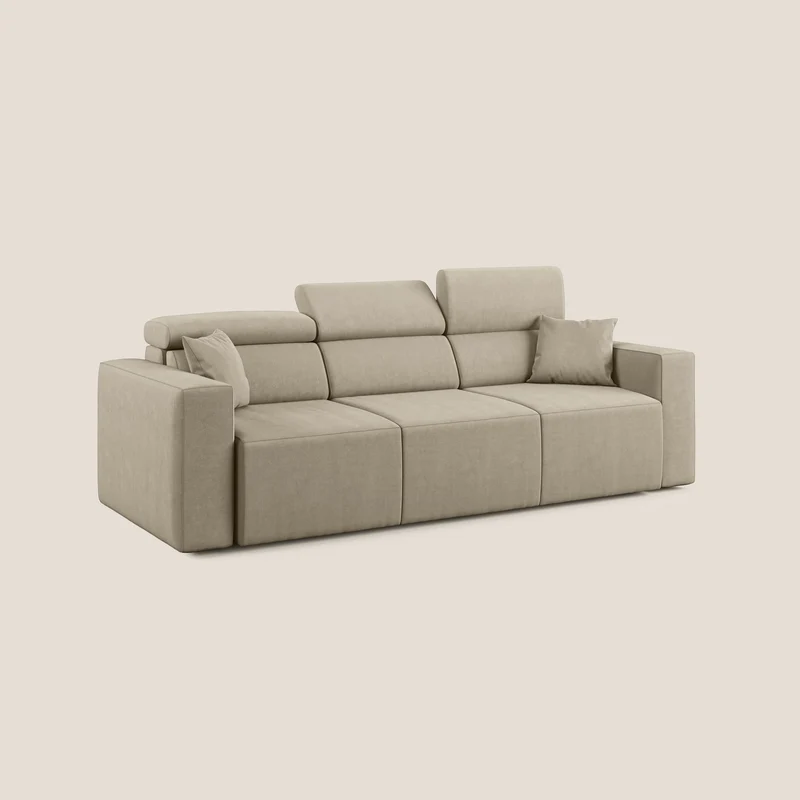 Orwell canapé avec 3 assises extractibles en microfibre détachable T11 Taupe tortora