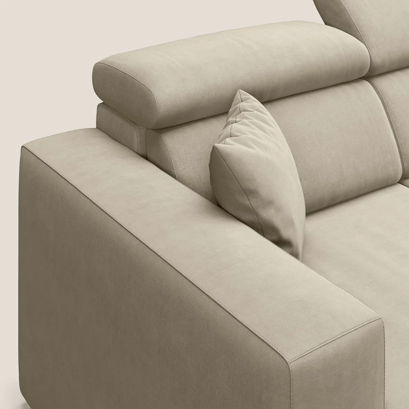 Orwell canapé avec 3 assises extractibles en microfibre détachable T11 Taupe tortora