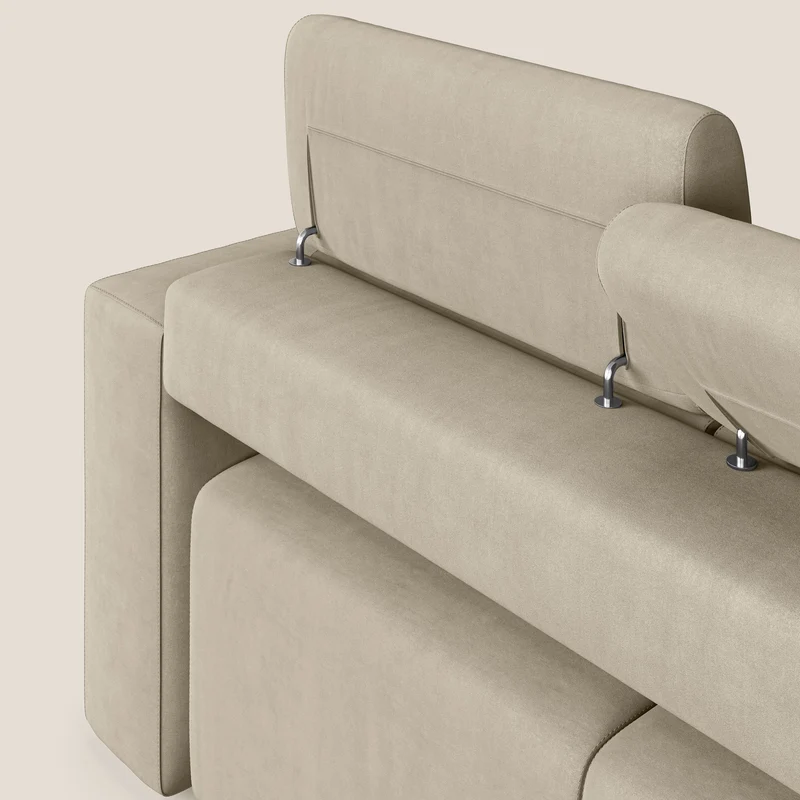 Orwell canapé avec 3 assises extractibles en microfibre détachable T11 Taupe tortora