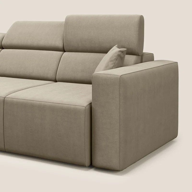 Orwell canapé avec 3 assises extractibles en microfibre détachable T11 Taupe tortora
