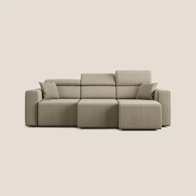 Orwell canapé avec 3 assises extractibles en microfibre détachable T11 Taupe tortora