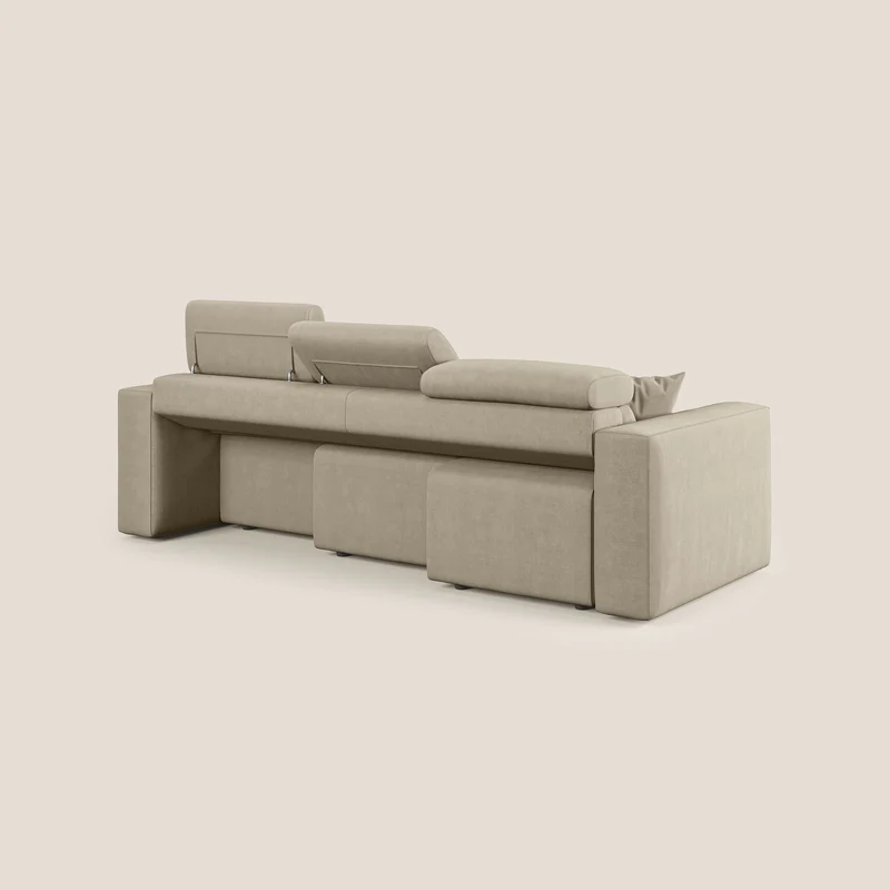Orwell canapé avec 3 assises extractibles en microfibre détachable T11 Taupe tortora