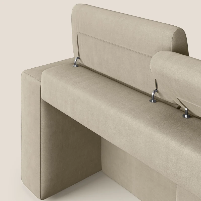 Orwell canapé avec 3 assises extractibles en microfibre détachable T11 Taupe tortora