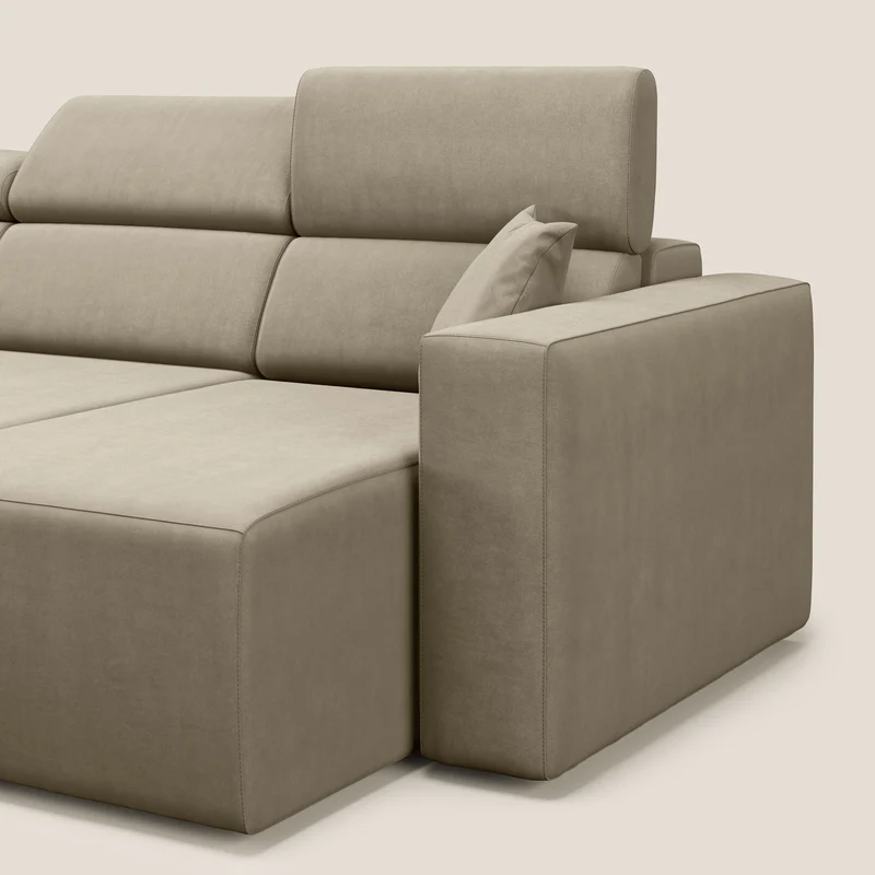 Orwell canapé avec 3 assises extractibles en microfibre détachable T11 Taupe tortora