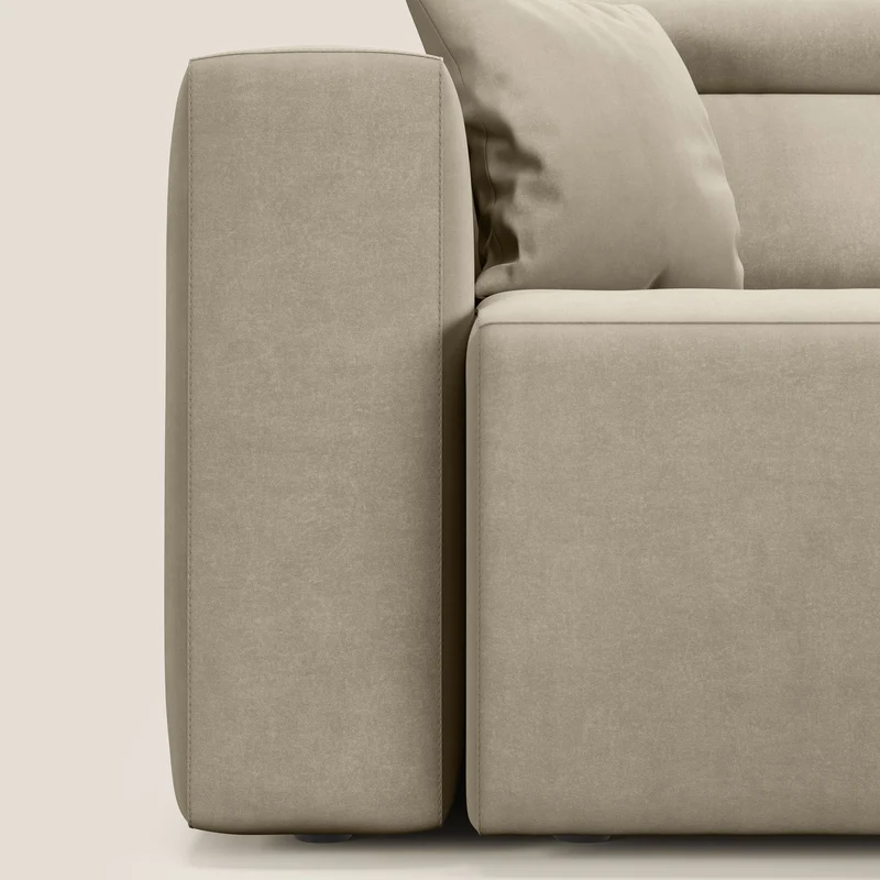 Orwell canapé avec 3 assises extractibles en microfibre détachable T11 Taupe tortora