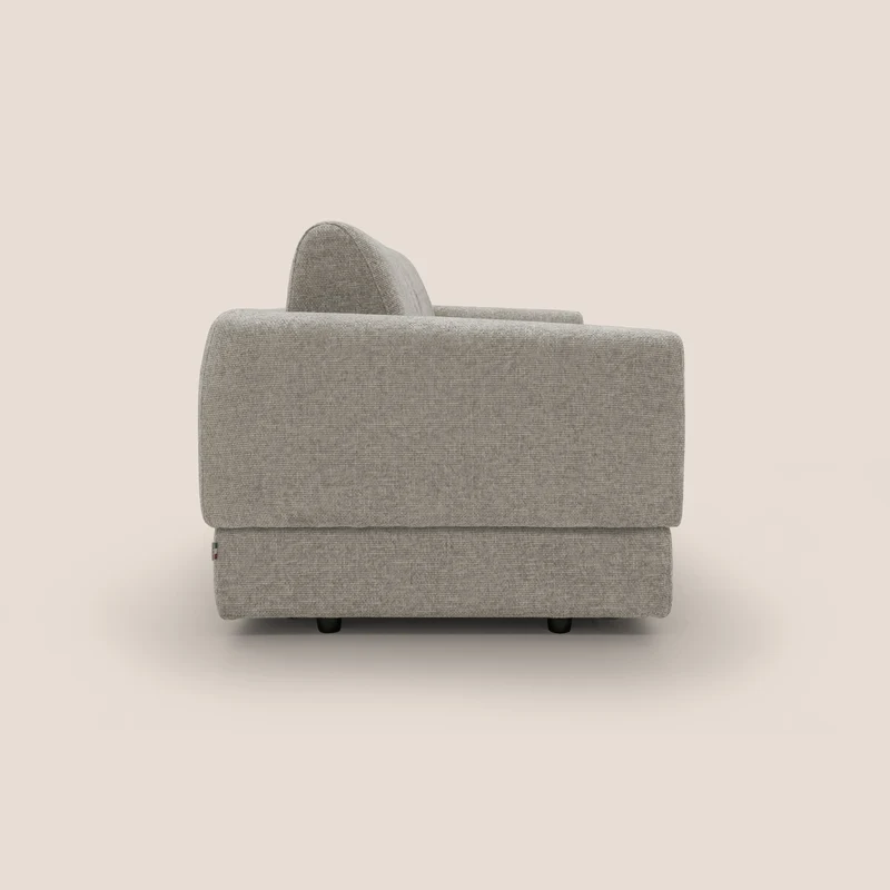 Happy Canapé convertible avec matelas H18 cm en tissu imperméable T10 Taupe tortora