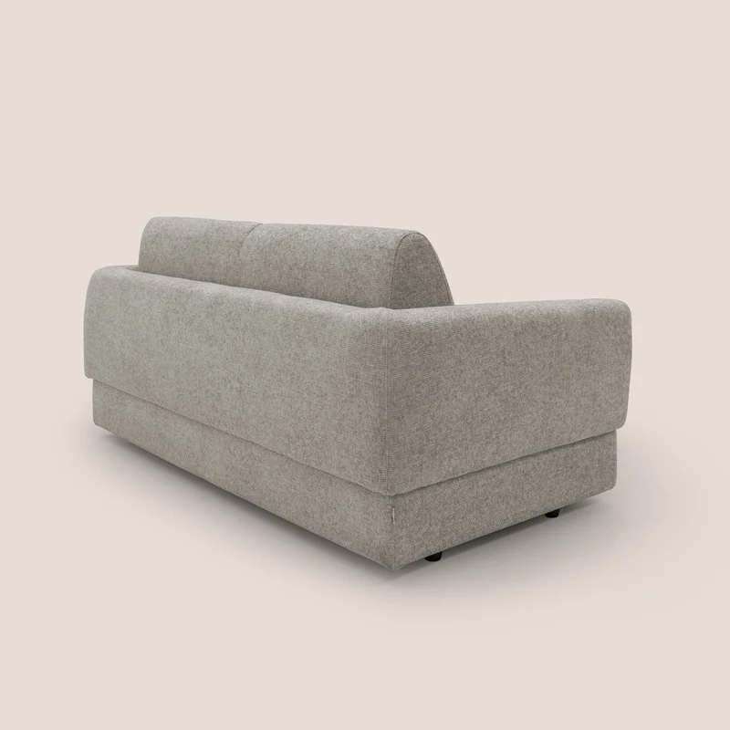 Happy Canapé convertible avec matelas H18 cm en tissu imperméable T10 Taupe tortora