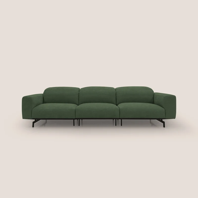 Sakura canapé modulaire 3 places en tissu flammé doux et imperméable T14 vert