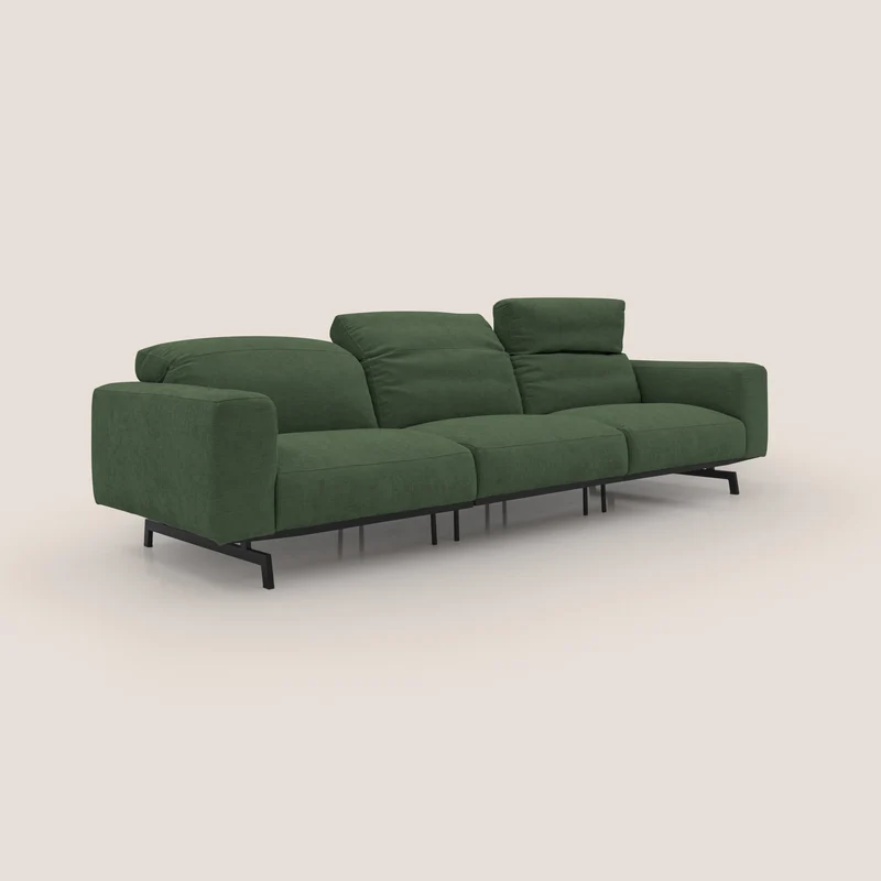 Sakura canapé modulaire 3 places en tissu flammé doux et imperméable T14 vert