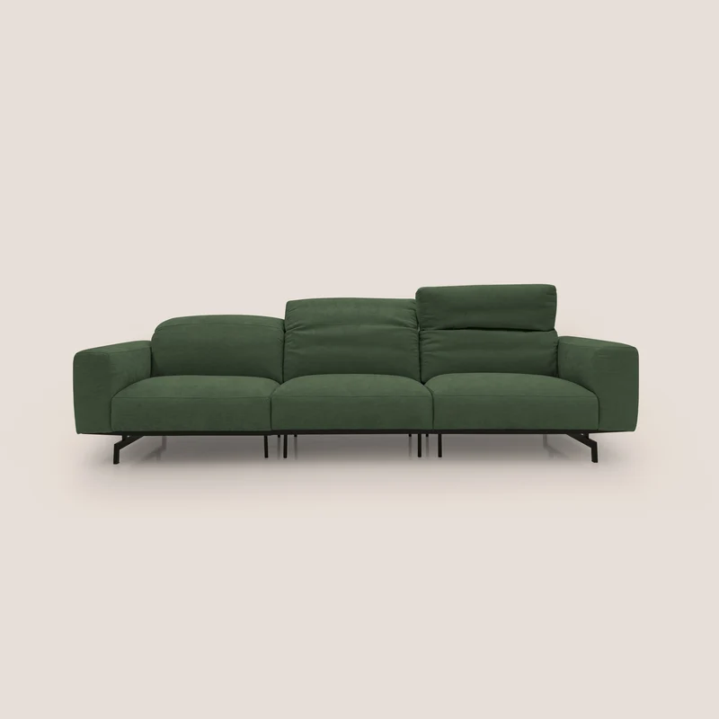 Sakura canapé modulaire 3 places en tissu flammé doux et imperméable T14 vert