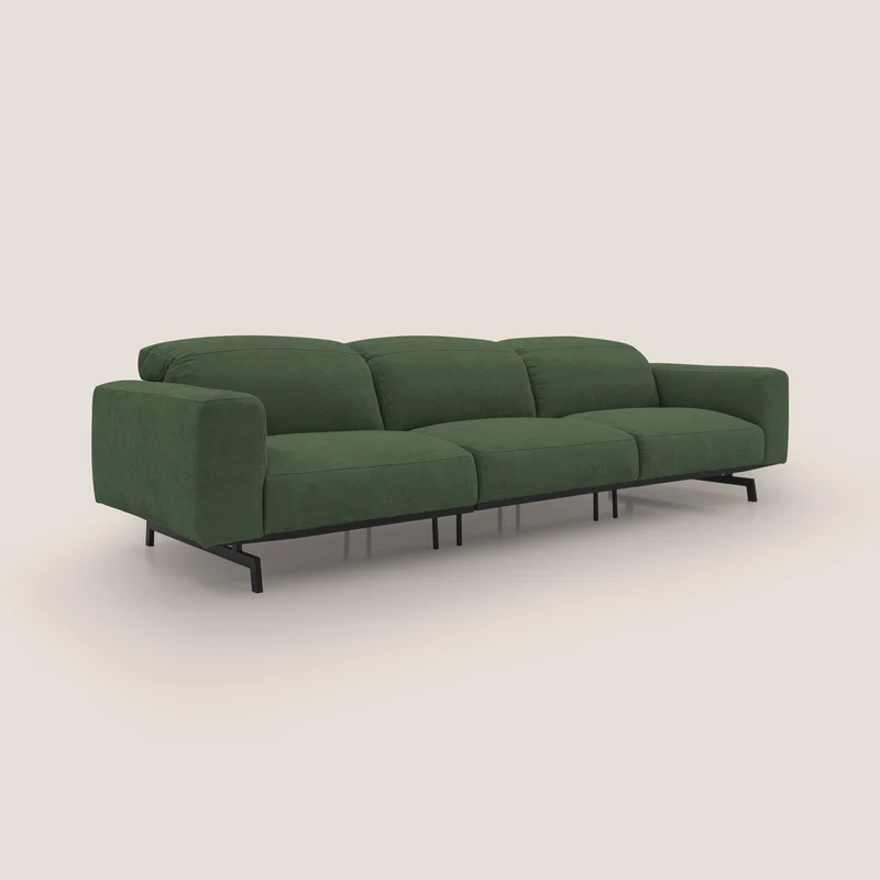 Sakura canapé modulaire 3 places en tissu flammé doux et imperméable T14 vert