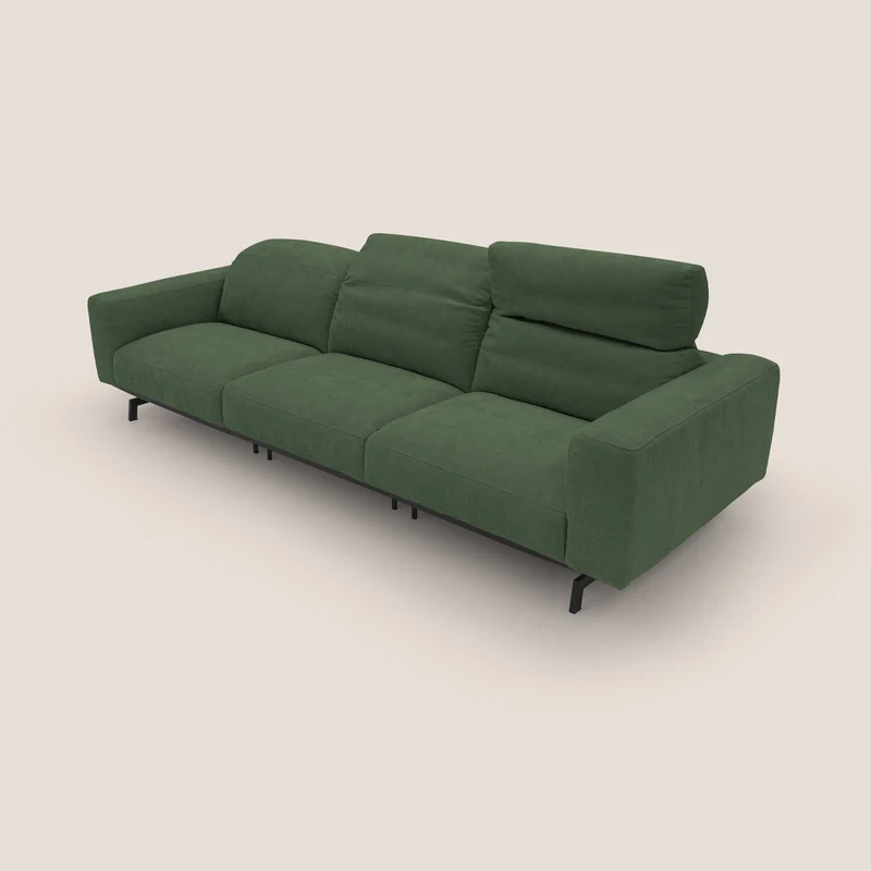 Sakura canapé modulaire 3 places en tissu flammé doux et imperméable T14 vert
