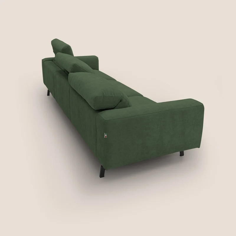 Sakura canapé modulaire 3 places en tissu flammé doux et imperméable T14 vert