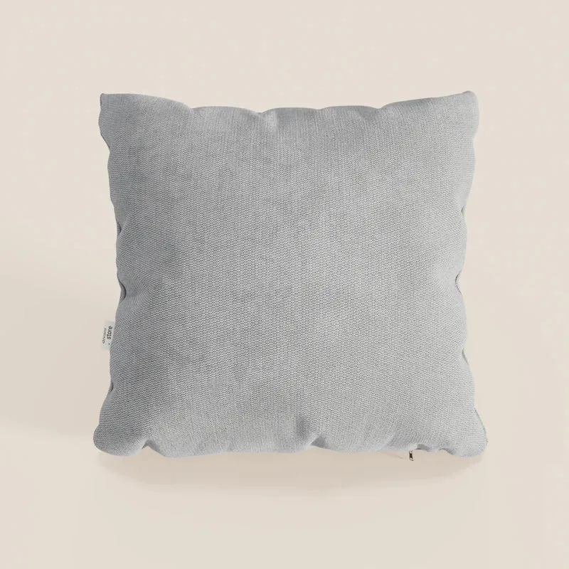 Coussin Miami disponible en plusieurs couleurs, fabriqué en tissu imperméable T14 gris clair doux au toucher