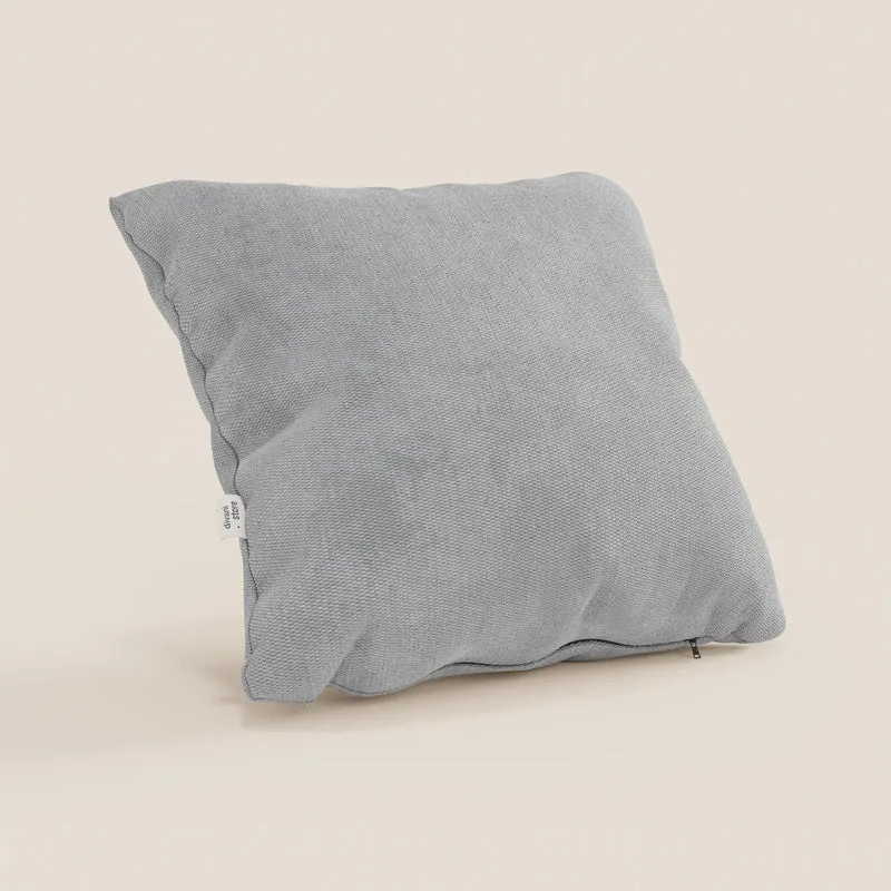 Coussin Miami disponible en plusieurs couleurs, fabriqué en tissu imperméable T14 gris clair doux au toucher