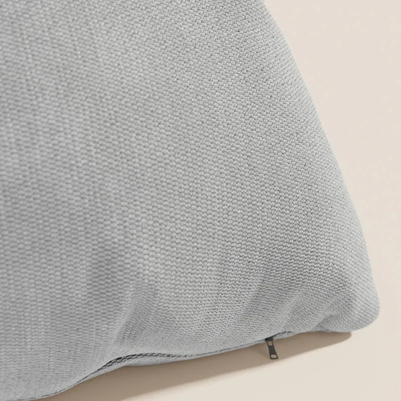 Coussin Miami disponible en plusieurs couleurs, fabriqué en tissu imperméable T14 gris clair doux au toucher