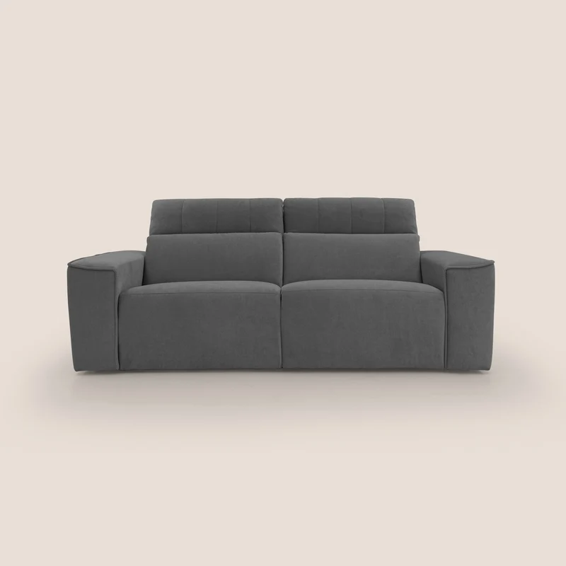 Clark Canapé modulable avec option relax électrique en tissu imperméable et détachable T17 anthracite
