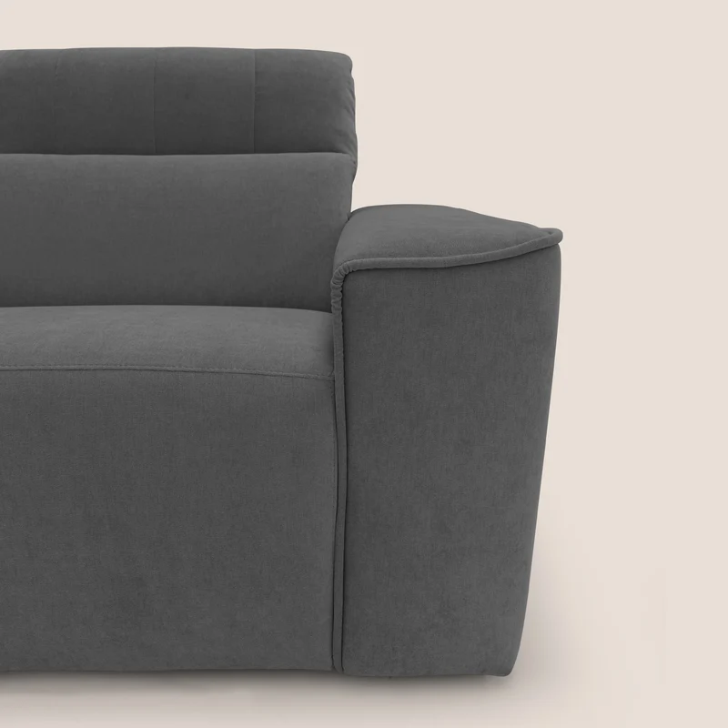 Clark Canapé modulable avec option relax électrique en tissu imperméable et détachable T17 anthracite