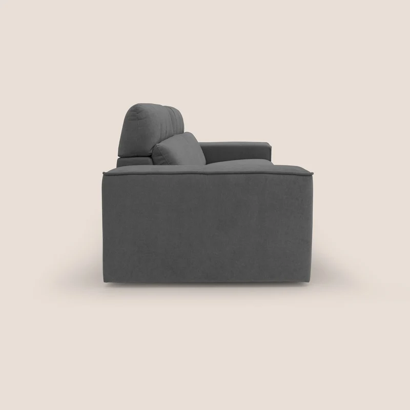 Clark Canapé modulable avec option relax électrique en tissu imperméable et détachable T17 anthracite