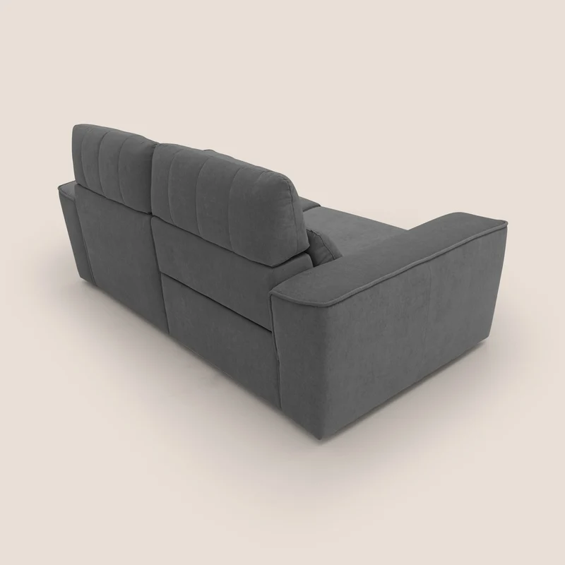 Clark Canapé modulable avec option relax électrique en tissu imperméable et détachable T17 anthracite