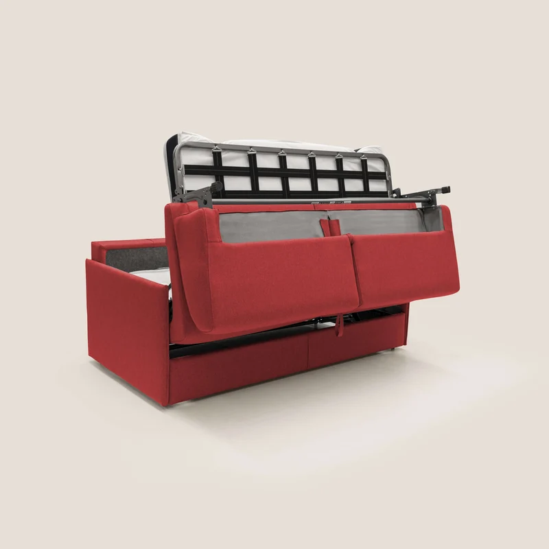 Evans Canapé convertible en tissu imperméable T13 rouge