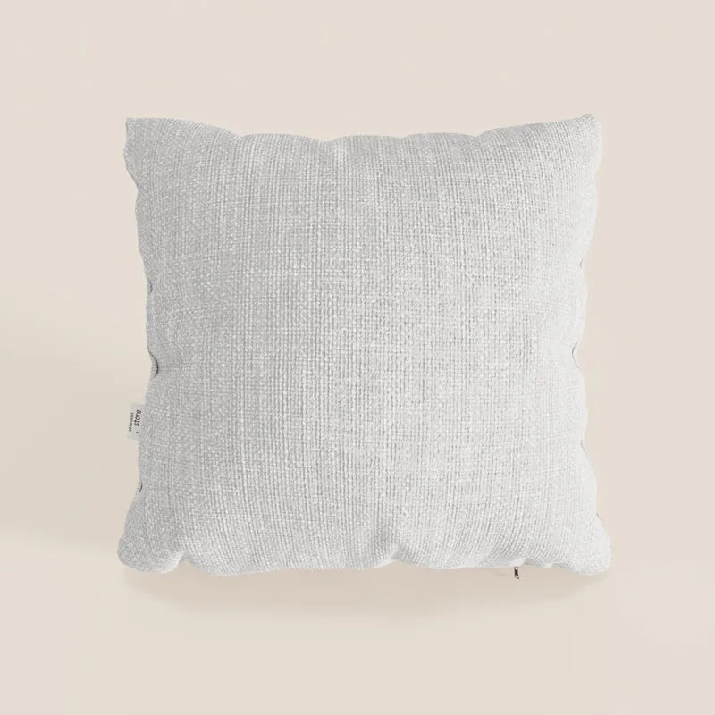 Coussin Lyon disponible en plusieurs couleurs, fabriqué en tissu tressé imperméable doux T06 gris clair