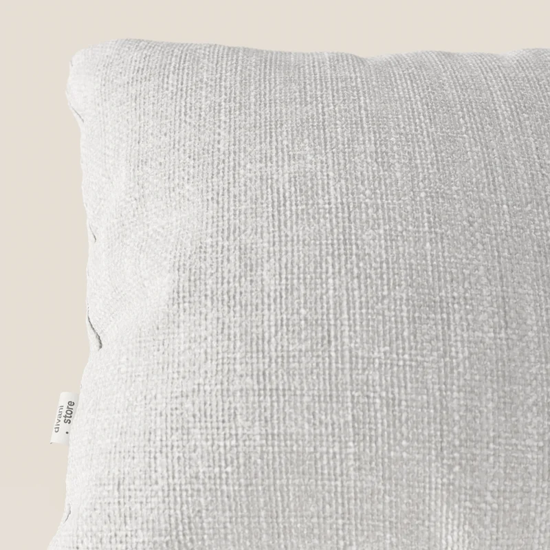 Coussin Lyon disponible en plusieurs couleurs, fabriqué en tissu tressé imperméable doux T06 gris clair