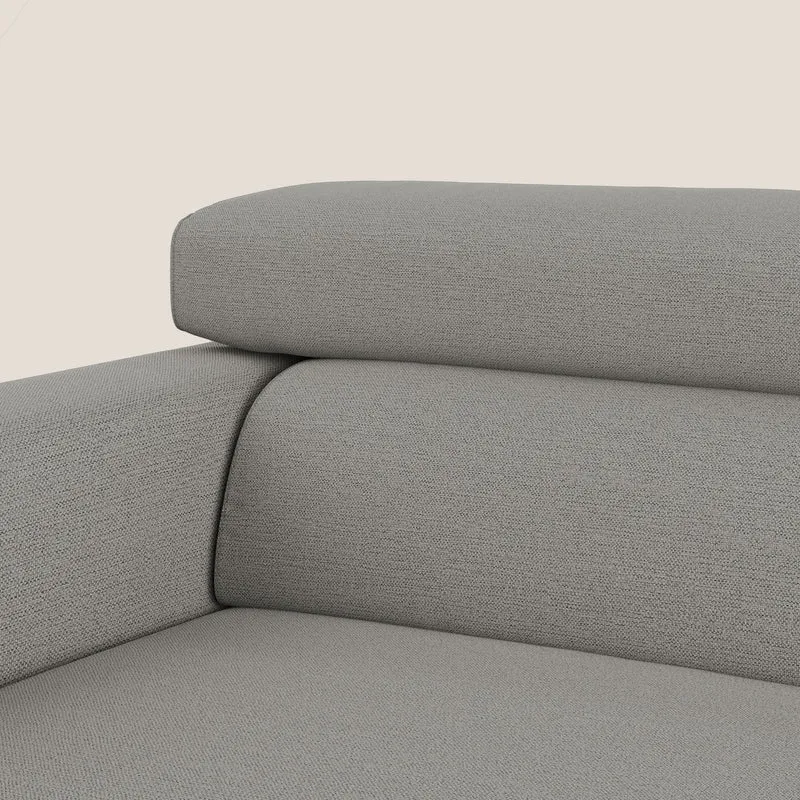 Dylan canapé avec pouf extractible en tissu flamme effet coton impermeabile T19 beige