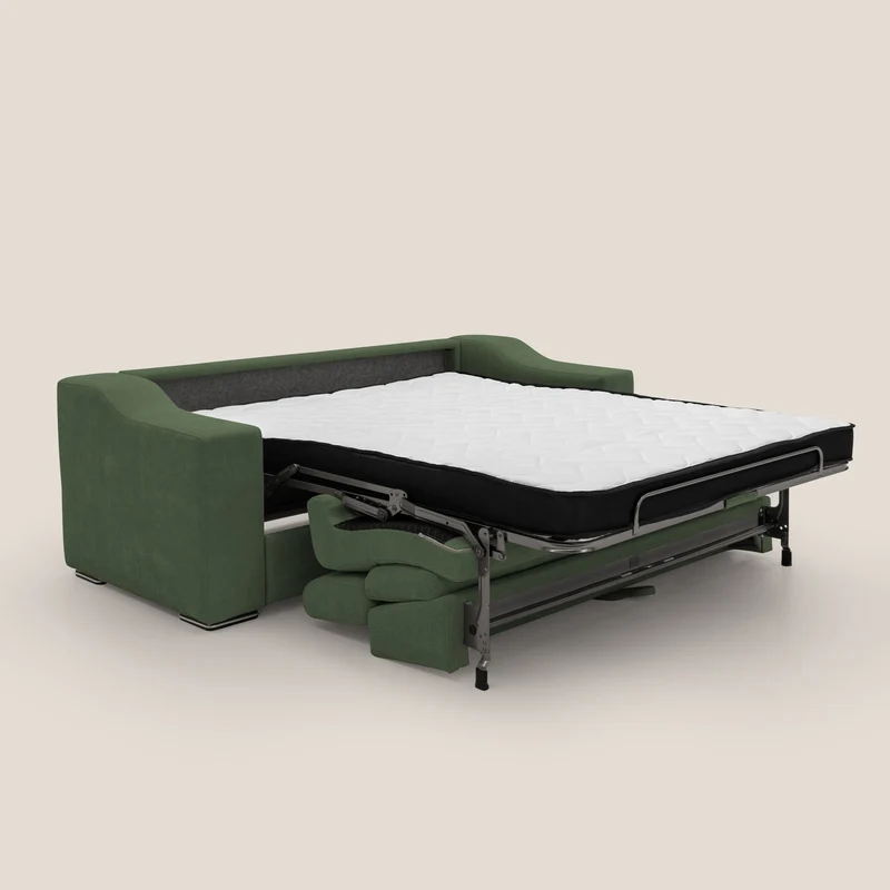 Bomber Canapé convertible matrimonial avec têtières en tissu imperméable T14 vert