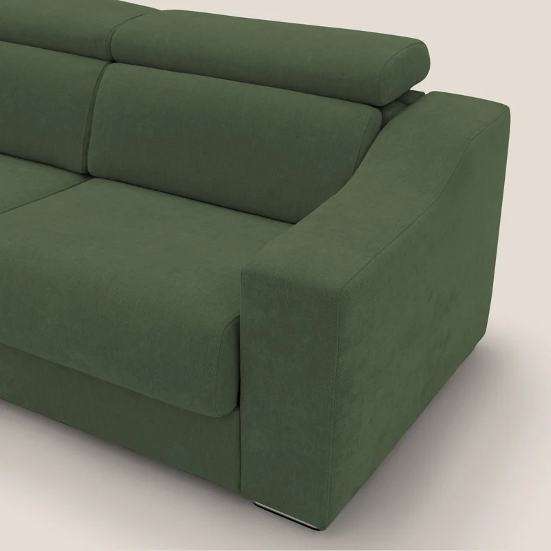 Bomber Canapé convertible matrimonial avec têtières en tissu imperméable T14 vert