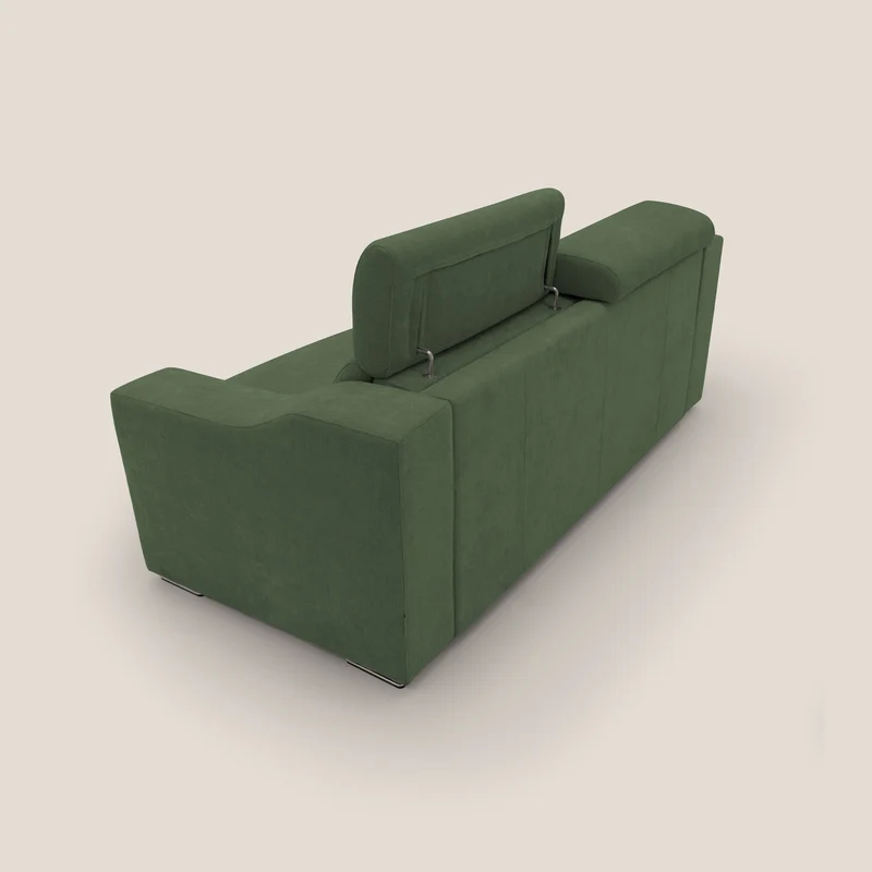 Bomber Canapé convertible matrimonial avec têtières en tissu imperméable T14 vert