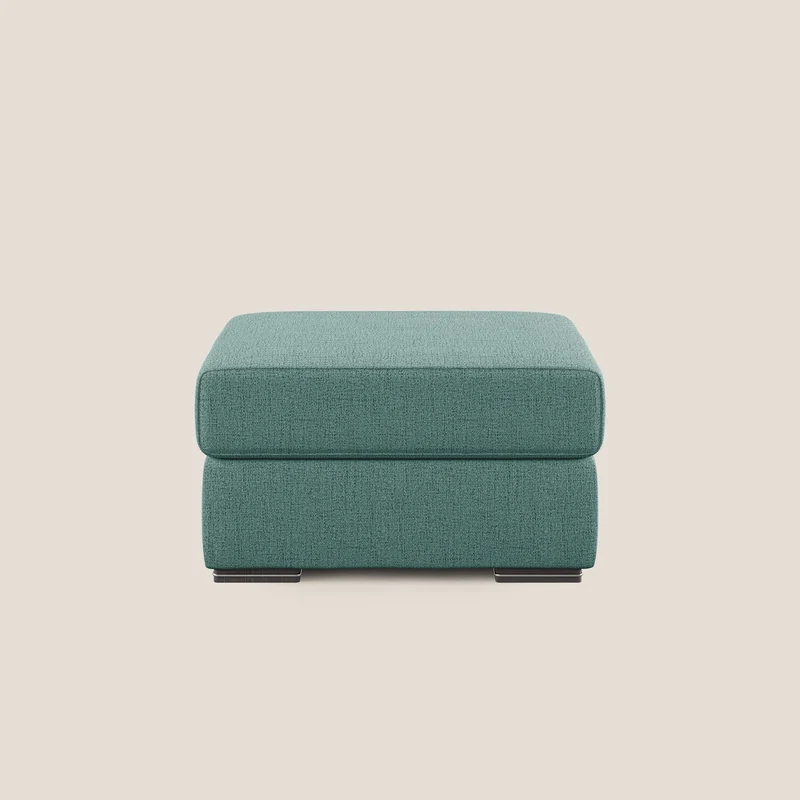 Sun pouf coffre en tissu imperméable flammé T03 vert d'eau