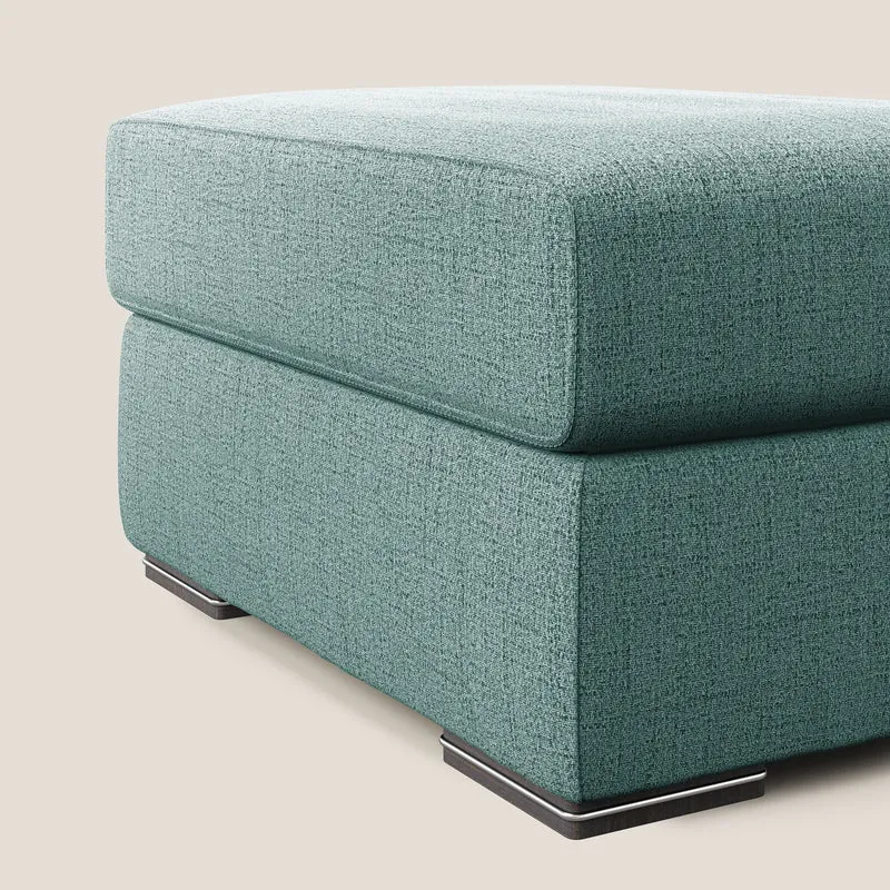 Sun pouf coffre en tissu imperméable flammé T03 vert d'eau