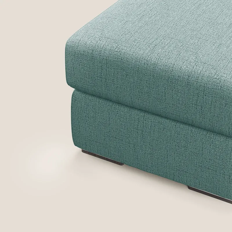 Sun pouf coffre en tissu imperméable flammé T03 vert d'eau