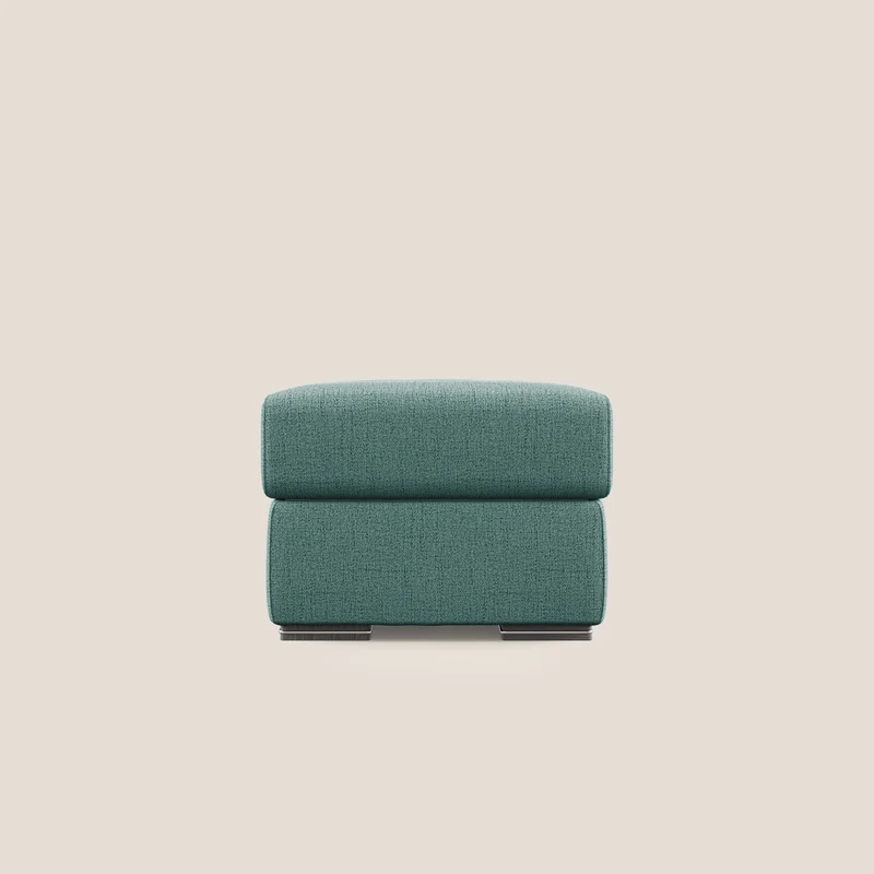 Sun pouf coffre en tissu imperméable flammé T03 vert d'eau