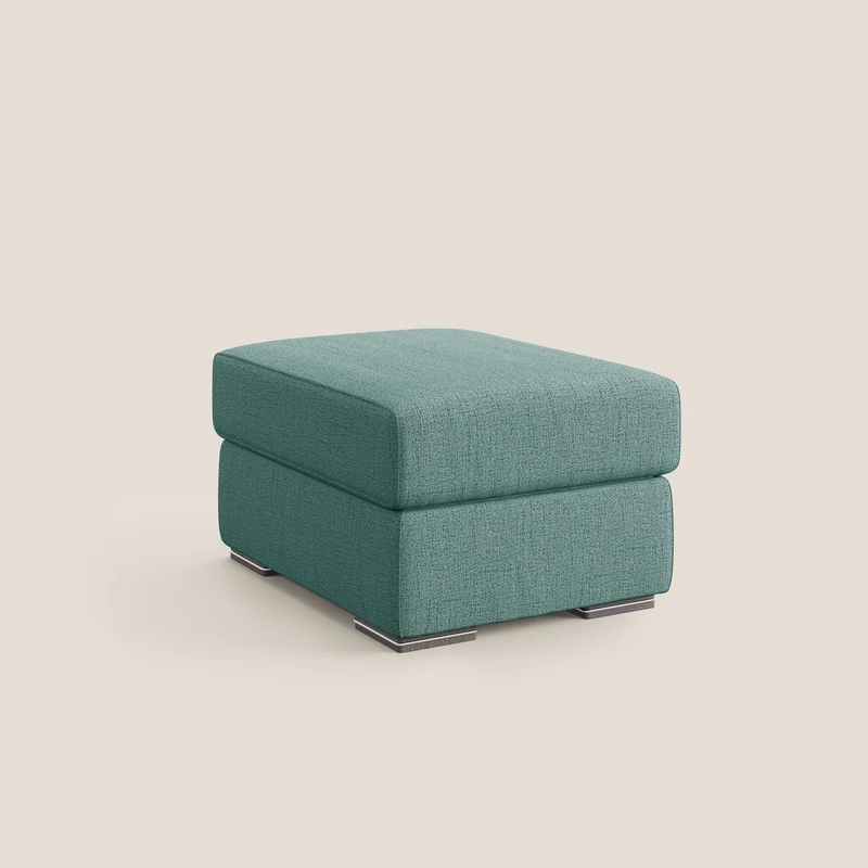 Sun pouf coffre en tissu imperméable flammé T03 vert d'eau