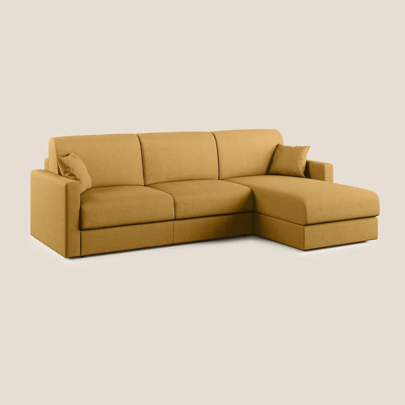 Chris canapé d'angle convertible en microfibre détachable T11 jaune