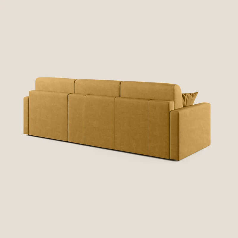 Chris canapé d'angle convertible en microfibre détachable T11 jaune